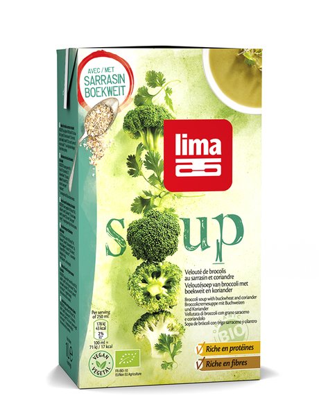 Supa crema de broccoli cu hrisca si coriandru bio